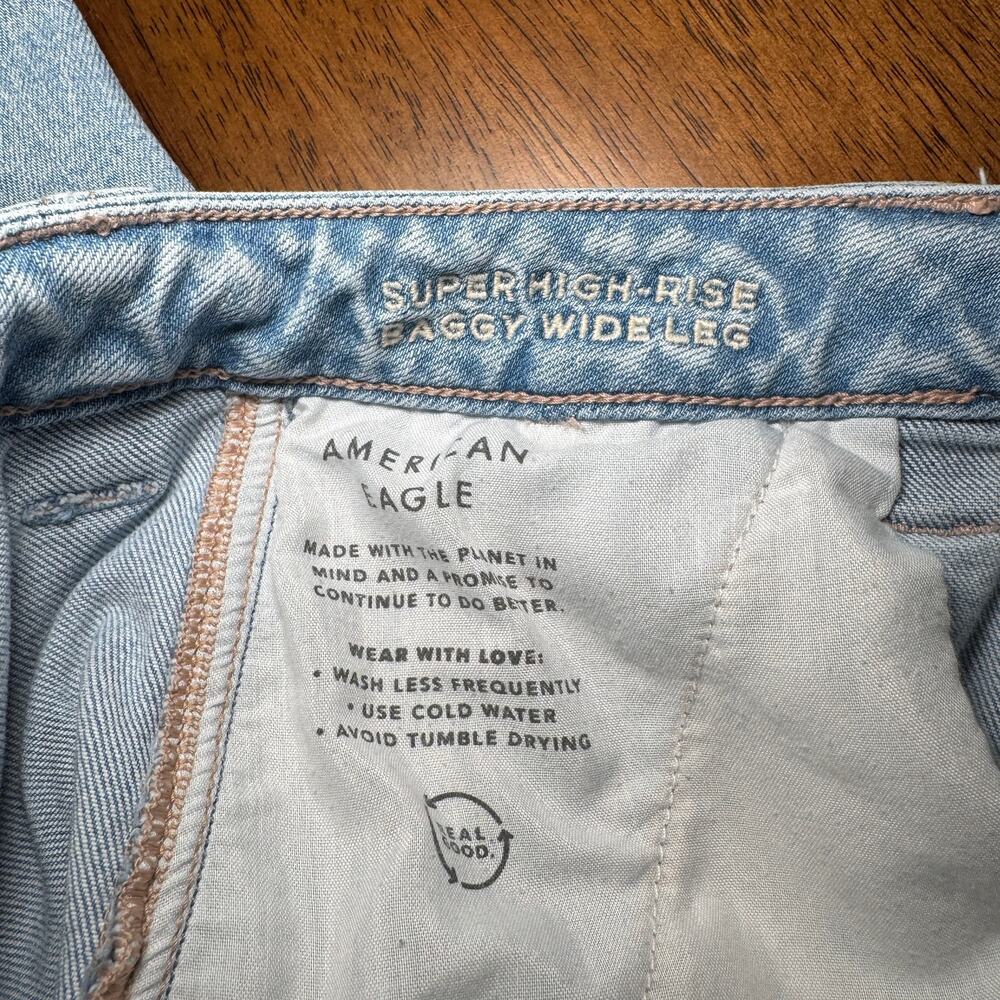 American Eagle Super High-Rise Baggy Wide-Leg Cargo Jeans – Women’s Size 6 - Picture 5 of 11